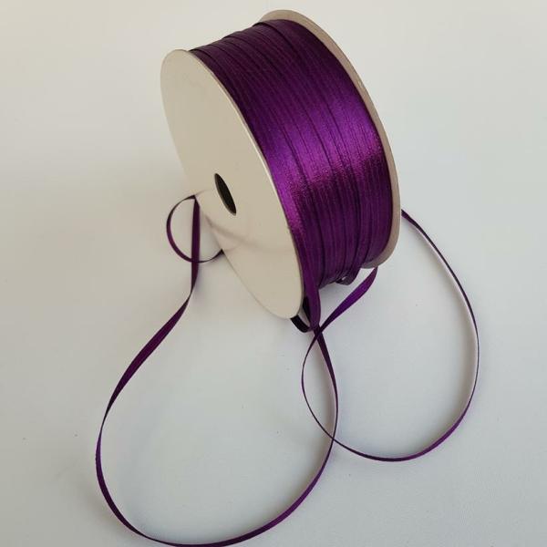 Satin Ribbon | Satin Ribbon Double Sided 3Mm Purple Ribbons Satin Ribbon