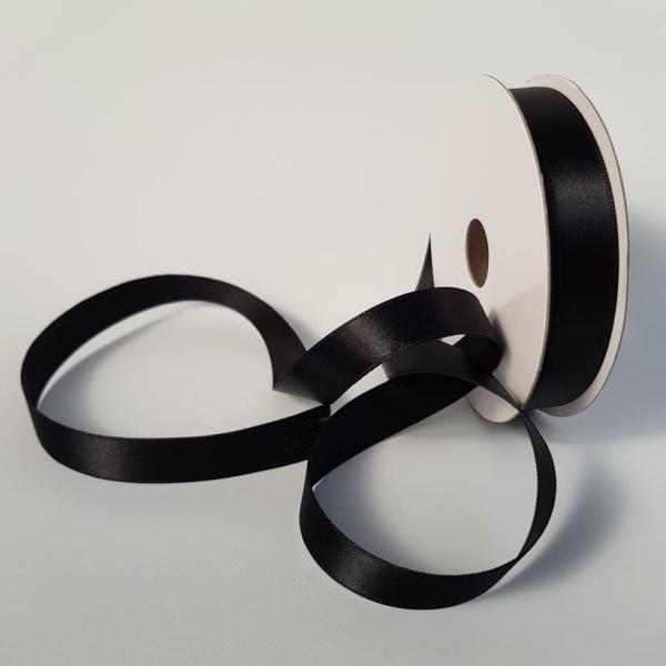 Satin Ribbon | Satin Ribbon Single Sided 15Mm Black Ribbons Satin Ribbon