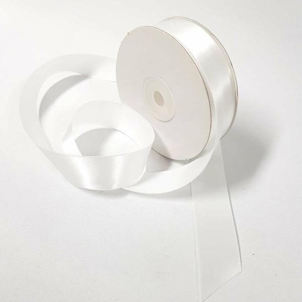 Satin Ribbon | Satin Ribbon Single Sided 25Mm White Ribbons Satin Ribbon