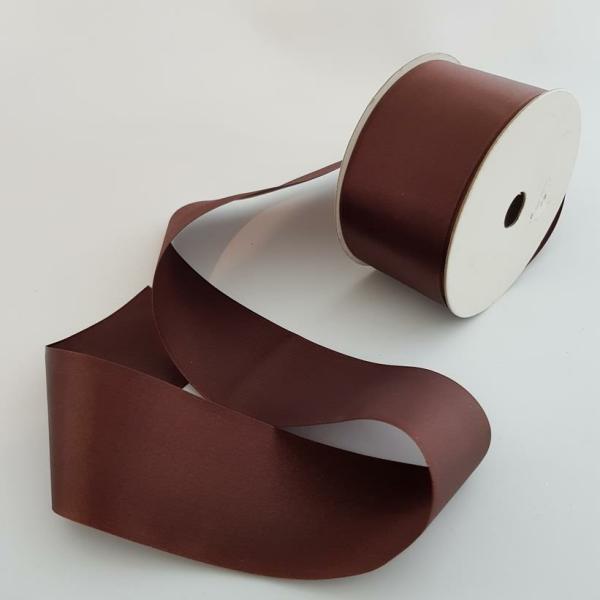 Satin Ribbon | Satin Ribbon Single Sided 50Mm Brown Ribbons Satin Ribbon