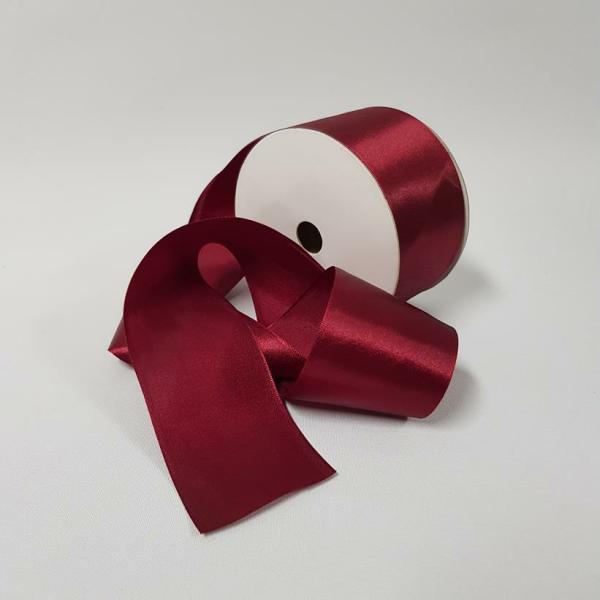 Satin Ribbon | Satin Ribbon Single Sided 50Mm Burgundy Ribbons Satin Ribbon