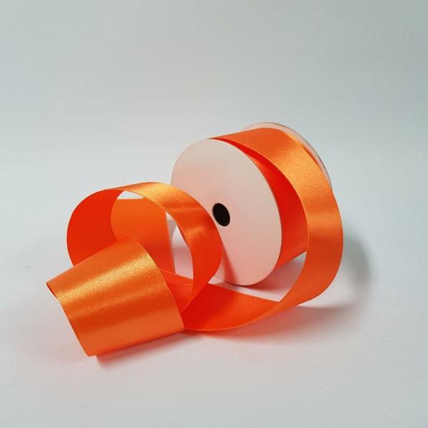 Satin Ribbon | Satin Ribbon Single Sided 50Mm Orange Ribbons Satin Ribbon