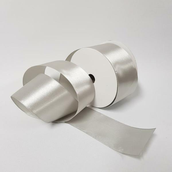 Satin Ribbon | Satin Ribbon Single Sided 50Mm Silver Ribbons Satin Ribbon