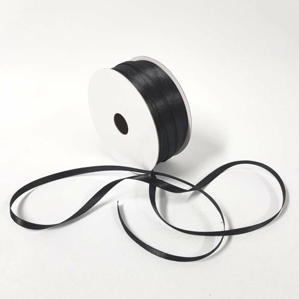 Satin Ribbon | Satin Ribbon Single Sided 6Mm Black Ribbons Satin Ribbon