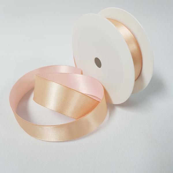 Satin Ribbon | Satin Ribbon Two Toned 25Mm Pink / Beige Ribbons Satin Ribbon