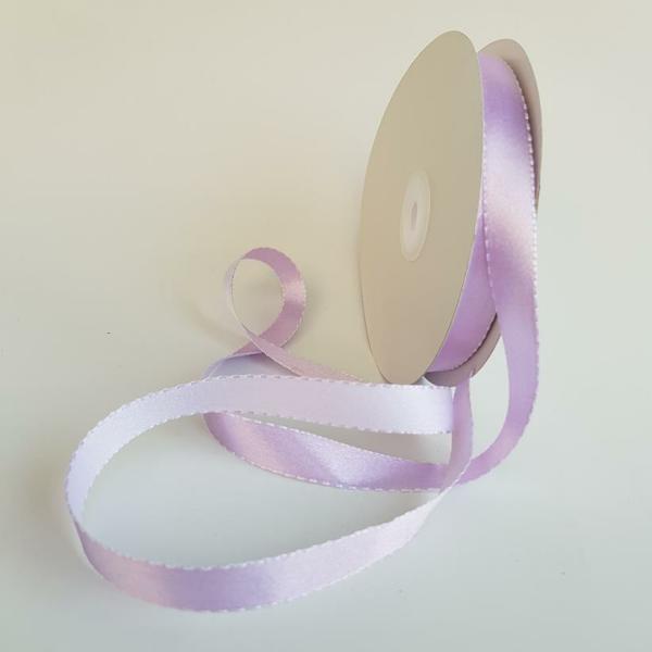 Satin Ribbon | Satin Stitch Ribbon 15Mm Light Orchid/White Ribbons Satin Ribbon