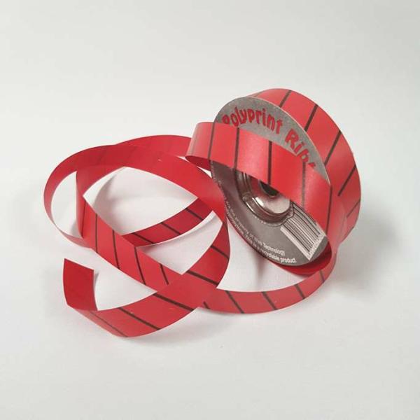 Tear Ribbon | Tear-Curl Ribbon Aslant Stripe Red 18Mm Ribbons Tear Ribbon