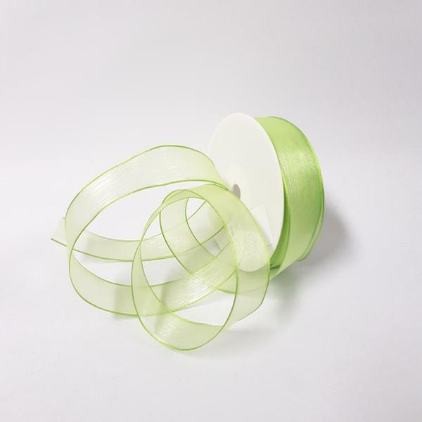 Wired Edge Organza Ribbon | Organza Wired Ribbon 25Mm Lime Ribbons Wired Edge Organza Ribbon