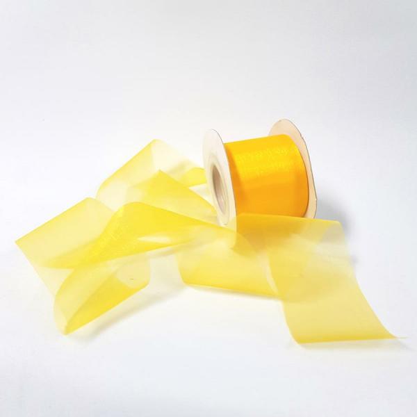 Organza Ribbon | Organza Ribbon 50Mm Yellow Organza Ribbon Organza Ribbon