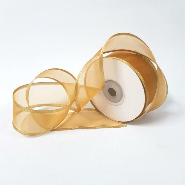 Organza Ribbon | Sheer Organza Ribbon 38Mm Gold/Gold Organza Ribbon Organza Ribbon