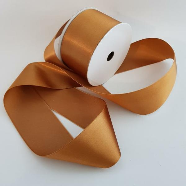 Satin Ribbon | Satin Ribbon Single Sided 50Mm Bronze Ribbons Satin Ribbon